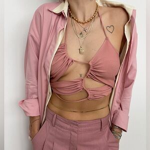 Zara knit cutout halter top🧶